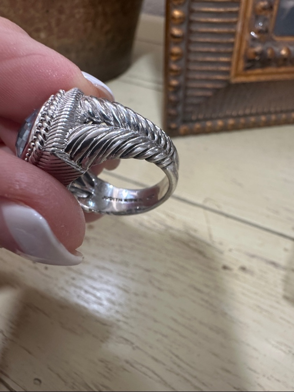 Judith Ripka Blue Topaz-Style Statement Ring - Picture 8 of 8